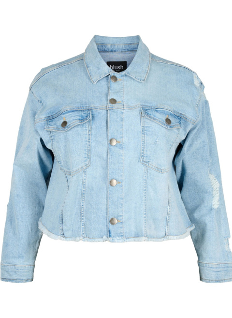 ZIZZI JASNA KRÓTKA KURTKA JEANSOWA PRZETARCIA 077D ZIZZI JASNA KRÓTKA KURTKA JEANSOWA PRZETARCIA 077D