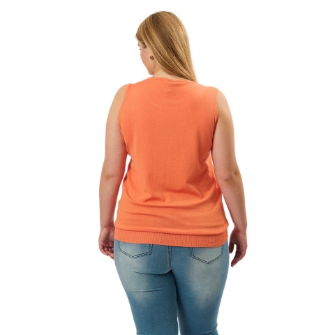 ADIA POMARAŃCZOWY DZIANINOWY TOP KAMIZELKA A168
