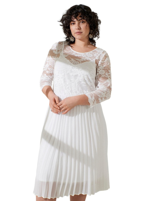 ZIZZI ELEGANCKA BIAŁA SUKIENKA KORONKA 902A ZIZZI ELEGANCKA BIAŁA SUKIENKA KORONKA 902A