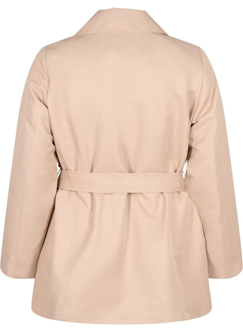 ZIZZI KRÓTKI PŁASZCZ TRENCH KURTKA PLUS SIZE BEŻOWY 322A ZIZZI KRÓTKI PŁASZCZ TRENCH KURTKA PLUS SIZE BEŻOWY 322A