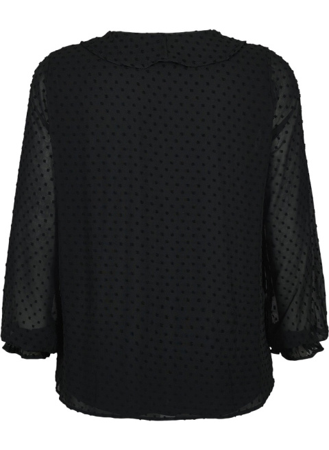 ZIZZI ELEGANCKA CZARNA BLUZKA FALBANA 090A ZIZZI ELEGANCKA CZARNA BLUZKA FALBANA 090A