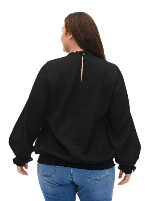 ZIZZI ELEGANCKA CZARNA BLUZKA DETALE 206A ZIZZI ELEGANCKA CZARNA BLUZKA DETALE 206A