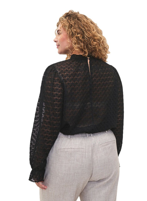 ZIZZI ELEGANCKA CZARNA BLUZKA STRUKTURA 395A ZIZZI ELEGANCKA CZARNA BLUZKA STRUKTURA 395A