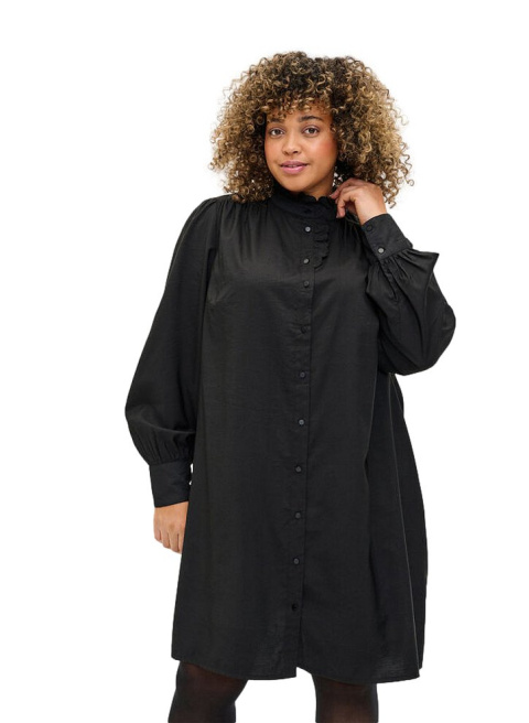 ZIZZI ELEGANCKA CZARNA SUKIENKA KOSZULOWA 208A ZIZZI ELEGANCKA CZARNA SUKIENKA KOSZULOWA 208A