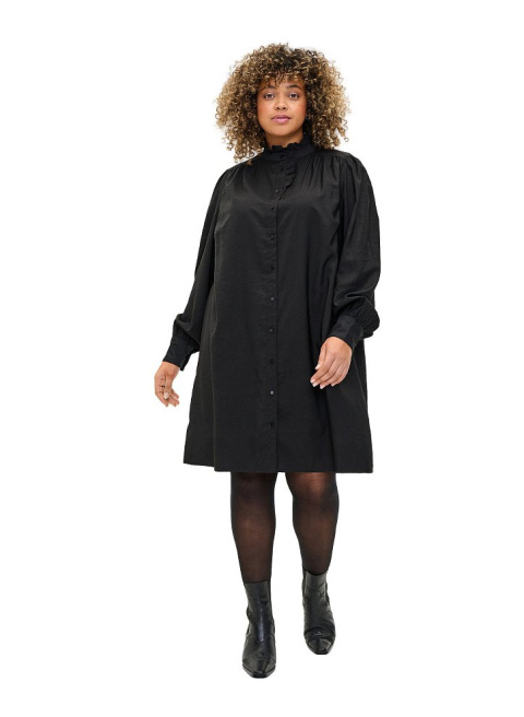 ZIZZI ELEGANCKA CZARNA SUKIENKA KOSZULOWA 208A ZIZZI ELEGANCKA CZARNA SUKIENKA KOSZULOWA 208A