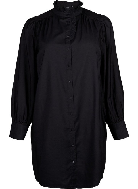 ZIZZI ELEGANCKA CZARNA SUKIENKA KOSZULOWA 208A ZIZZI ELEGANCKA CZARNA SUKIENKA KOSZULOWA 208A