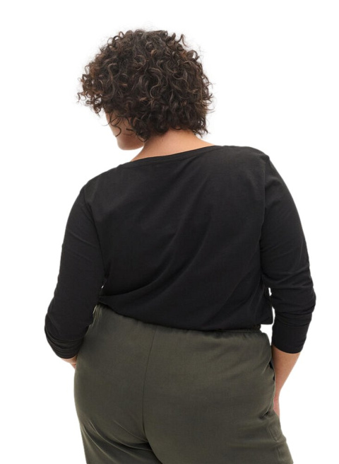 ZIZZI CZARNA BLUZKA BASIC DEKOLT 963F