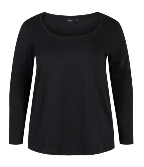 ZIZZI CZARNA BLUZKA BASIC DEKOLT 963F