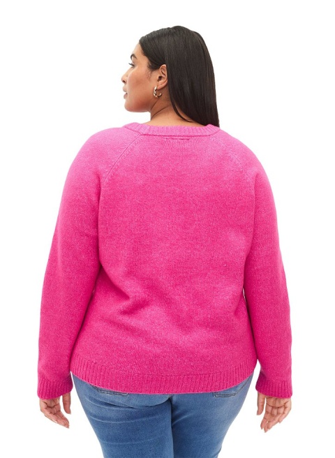 ZIZZI RÓŻOWY SWETER DZIANINA NAPIS 298A