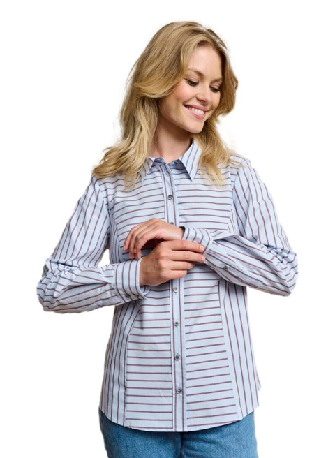 SHIRTMAKER ELEGANCKA BŁĘKITNA KOSZULA PASKI S679 SHIRTMAKER ELEGANCKA BŁĘKITNA KOSZULA PASKI S679