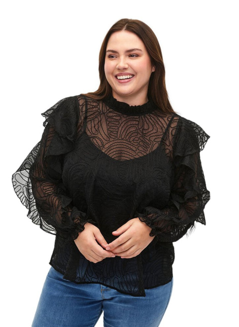 ZIZZI PIĘKNA CZARNA ELEGANCKA BLUZKA 185A ZIZZI PIĘKNA CZARNA ELEGANCKA BLUZKA 185A