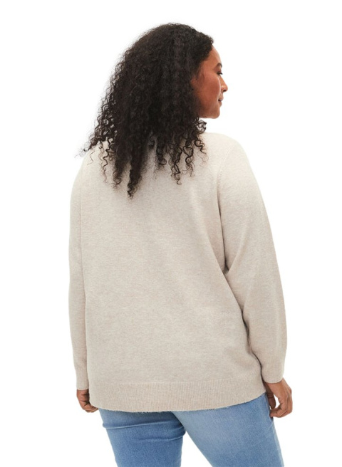 ZIZZI UROCZY BEŻOWY SWETER 176A