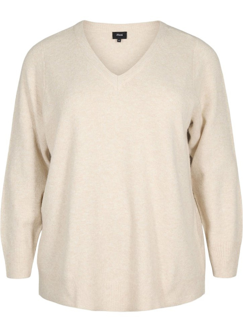 ZIZZI UROCZY BEŻOWY SWETER 176A