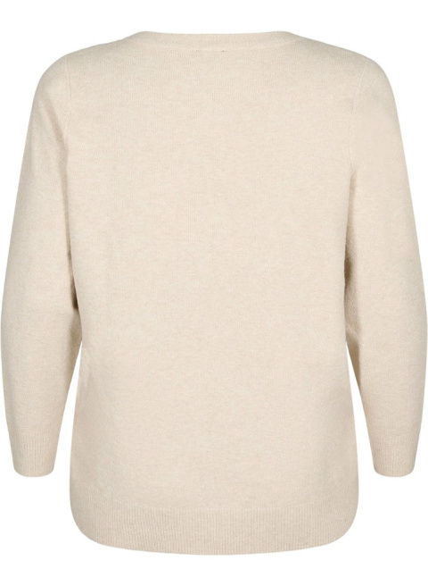 ZIZZI UROCZY BEŻOWY SWETER 176A