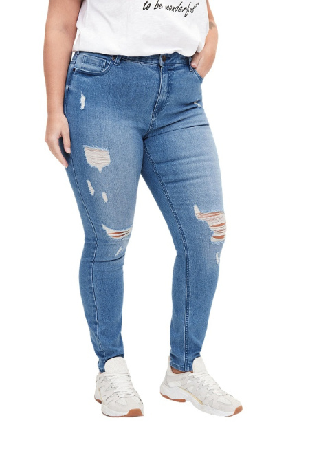 ZIZZI JASNONIEBIESKIE JEANSY SUPER SLIM FIT DZIURY 019H N78 ZIZZI JASNONIEBIESKIE JEANSY SUPER SLIM FIT DZIURY 019H N78