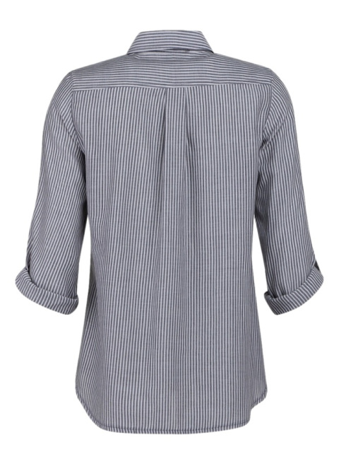 SHIRTMAKER KLASYCZNA SZARA KOSZULA BIAŁE PASKI S265 SHIRTMAKER KLASYCZNA SZARA KOSZULA BIAŁE PASKI S265