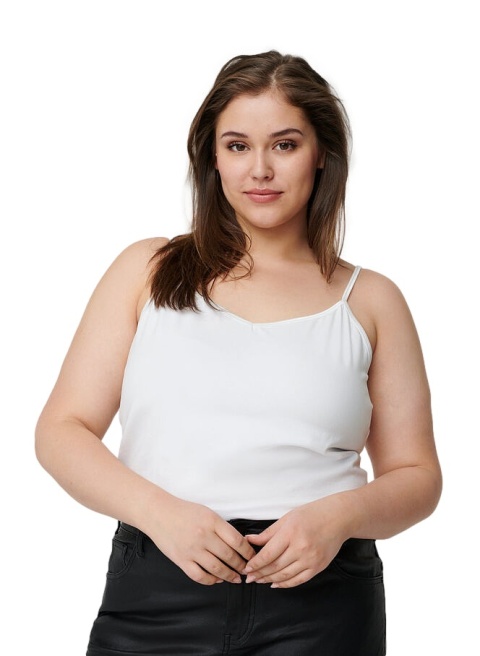 ZIZZI BIAŁY TOP RAMIĄCZKA BASIC 010N