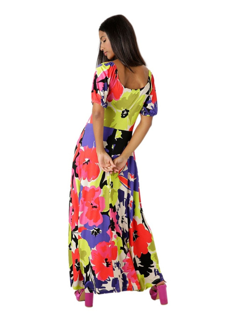ANISTON PIĘKNA SUKIENKA MAXI WZÓR KWIATY WISKOZA A551 ANISTON PIĘKNA SUKIENKA MAXI WZÓR KWIATY WISKOZA A551