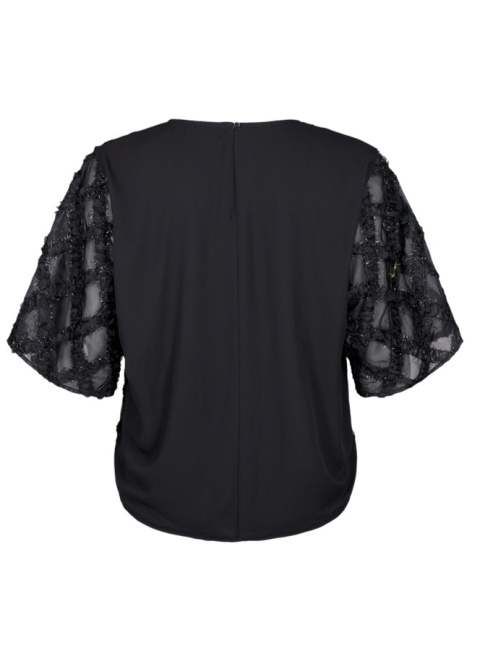 ZIZZI ELEGANCKA CZARNA BLUZKA STRUKTURA 296B ZIZZI ELEGANCKA CZARNA BLUZKA STRUKTURA 296B