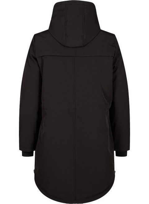 ZIZZI CZARNA DŁUGA KURTKA SOFTSHELL KAPTUR 340A