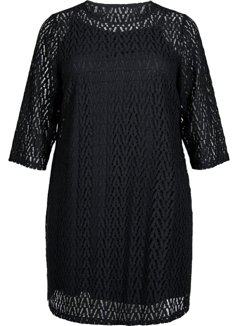 ZIZZI ELEGANCKA CZARNA SUKIENKA KORONKA 551B ZIZZI ELEGANCKA CZARNA SUKIENKA KORONKA 551B