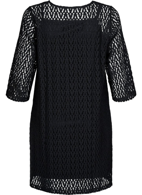 ZIZZI ELEGANCKA CZARNA SUKIENKA KORONKA 551B ZIZZI ELEGANCKA CZARNA SUKIENKA KORONKA 551B