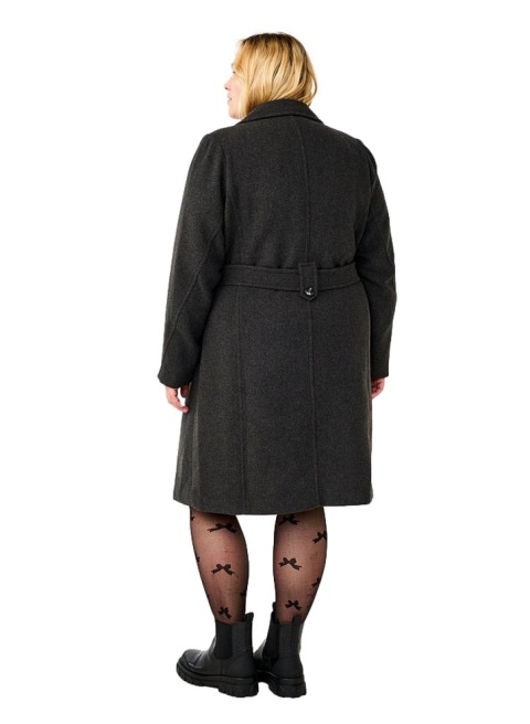 ZIZZI ELEGANCKI SZARY PŁASZCZ WEŁNA KIESZENIE 390A