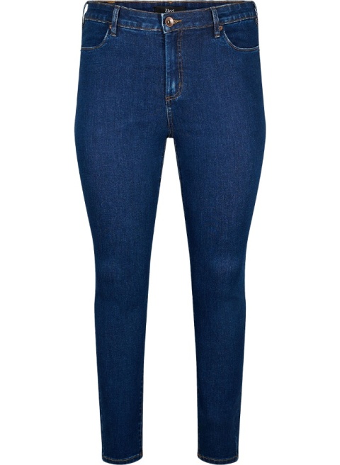 ZIZZI GRANATOWE JEANSY SLIM FIT WYSOKI STAN 019B N82
