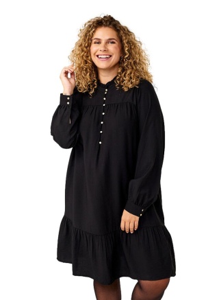 ZIZZI WYJĄTKOWA CZARNA SUKIENKA FALBANKA 250A