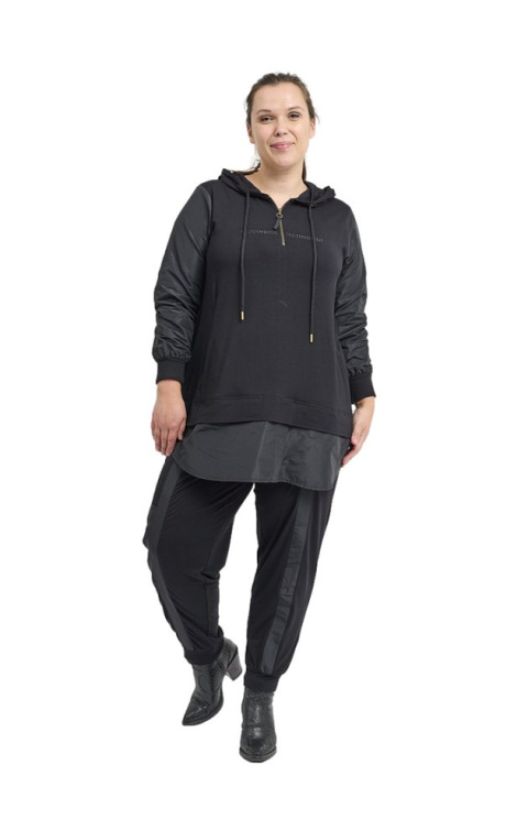 PONT NEUF WYGODNA CZARNA BLUZA KAPTUR V478 PONT NEUF WYGODNA CZARNA BLUZA KAPTUR V478
