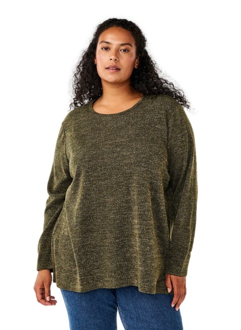 ZIZZI OLIWKOWA BLUZKA MELANŻOWA 405A