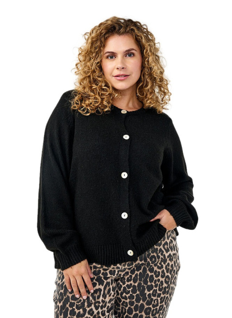 ZIZZI CZARNY DZIANINOWY SWETER KARDIGAN 415A