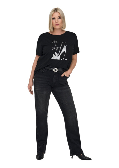 CARMAKOMA MODNY CZARNY T-SHIRT NADRUK O699 CARMAKOMA MODNY CZARNY T-SHIRT NADRUK O699
