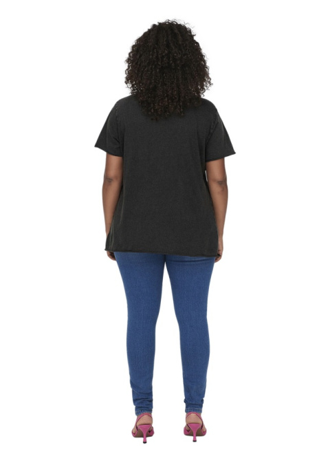 CARMAKOMA KLASYCZNY CIEMNOSZARY T-SHIRT NADRUK O623