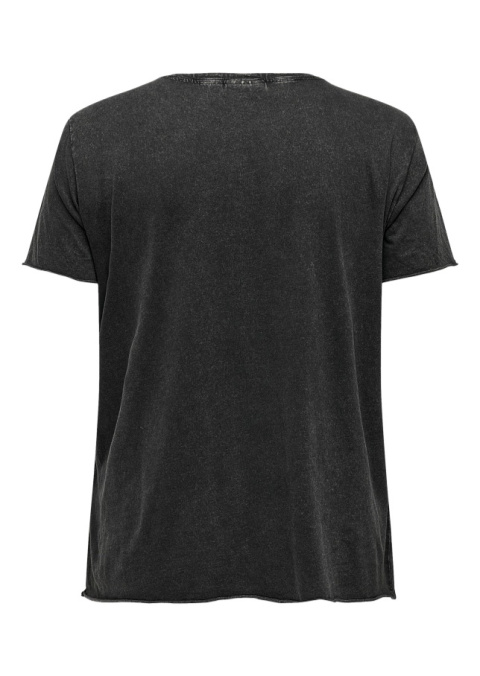 CARMAKOMA KLASYCZNY CIEMNOSZARY T-SHIRT NADRUK O623
