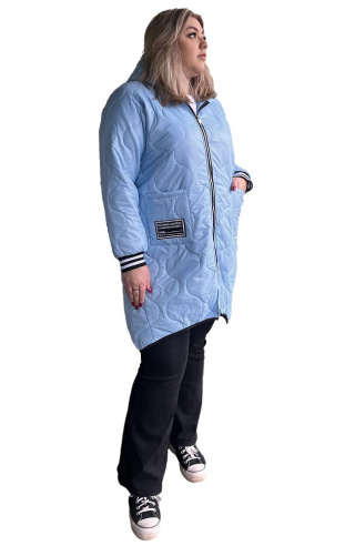 UNIMODA LEKKA PRZEJŚCIOWA PIKOWANA KURTKA PŁASZCZ BLUE UM02