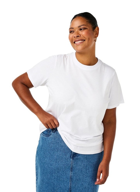 ZIZZI KLASYCZNY BIAŁY T-SHIRT BAWEŁNA 264A ZIZZI KLASYCZNY BIAŁY T-SHIRT BAWEŁNA 264A