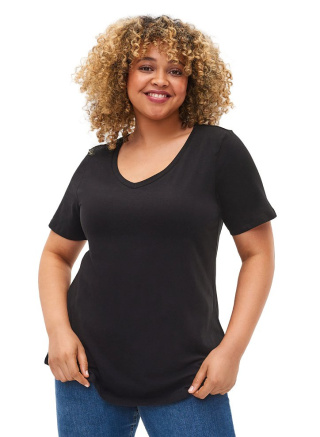 ZIZZI KLASYCZNY WYGODNY CZARNY T-SHIRT 010D