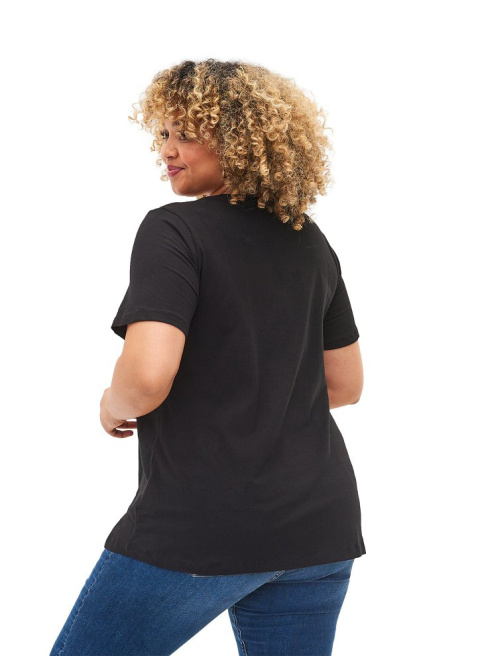 ZIZZI KLASYCZNY WYGODNY CZARNY T-SHIRT 010D