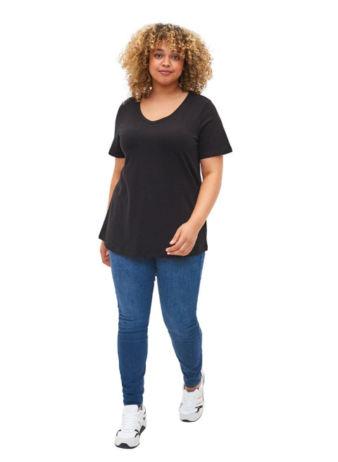 ZIZZI KLASYCZNY WYGODNY CZARNY T-SHIRT 010D