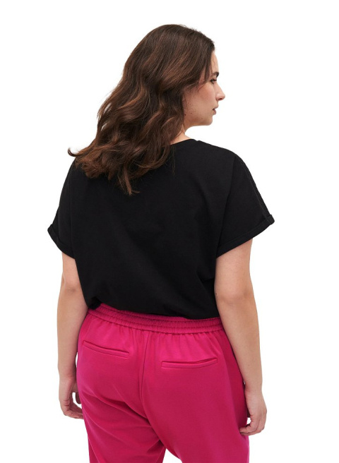 ZIZZI UROCZA CZARNA BLUZKA T-SHIRT AŻUR 101G ZIZZI UROCZA CZARNA BLUZKA T-SHIRT AŻUR 101G
