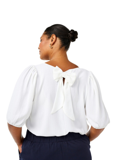 ZIZZI PIĘKNA BIAŁA BLUZKA KOKARDA 413B