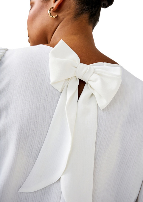 ZIZZI PIĘKNA BIAŁA BLUZKA KOKARDA 413B