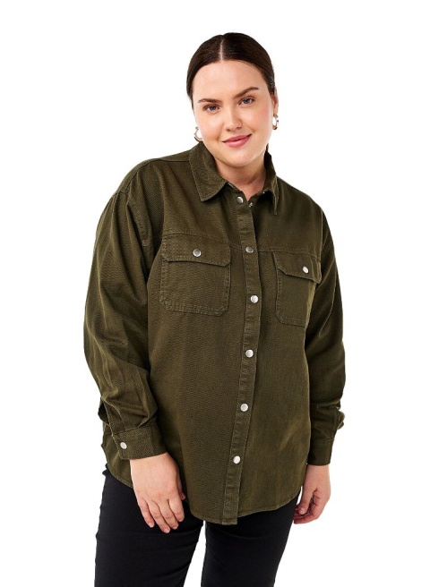 ZIZZI ZIELONA KOSZULA JEANSOWA BAWEŁNA 421A ZIZZI ZIELONA KOSZULA JEANSOWA BAWEŁNA 421A