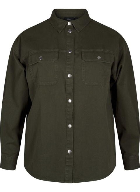 ZIZZI ZIELONA KOSZULA JEANSOWA BAWEŁNA 421A ZIZZI ZIELONA KOSZULA JEANSOWA BAWEŁNA 421A