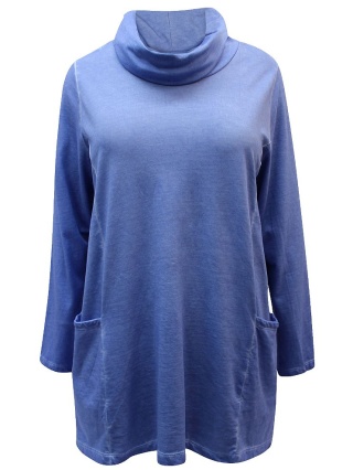 MIAMODA NIEBIESKA TUNIKA BLUZKA BAWEŁNA MM39