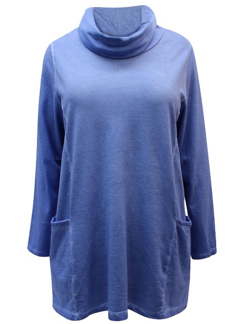 MIAMODA NIEBIESKA TUNIKA BLUZKA BAWEŁNA MM39