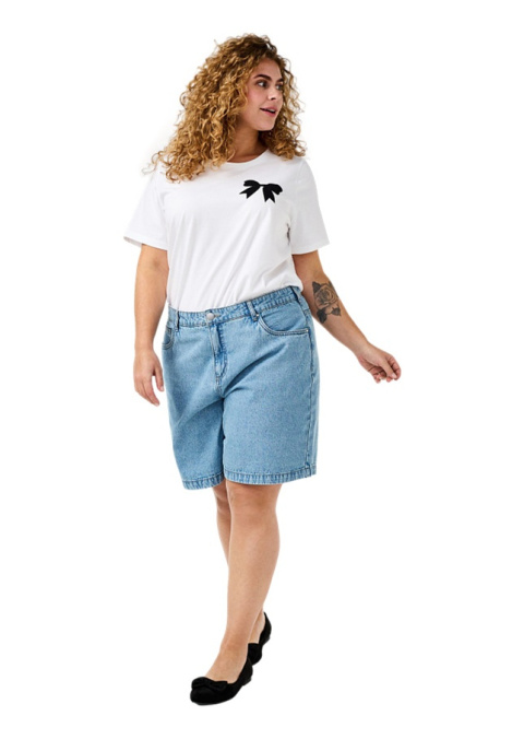 ZIZZI KLASYCZNY BIAŁY T-SHIRT NADRUK 585A ZIZZI KLASYCZNY BIAŁY T-SHIRT NADRUK 585A
