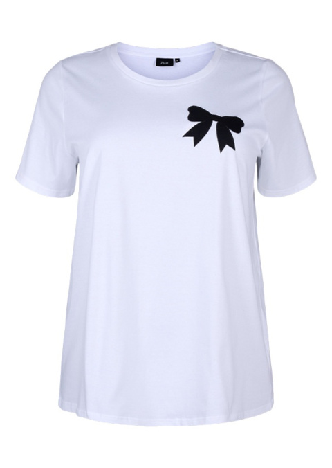 ZIZZI KLASYCZNY BIAŁY T-SHIRT NADRUK 585A ZIZZI KLASYCZNY BIAŁY T-SHIRT NADRUK 585A
