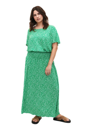 ZIZZI ZIELONA ZWIEWNA SPÓDNICA MAXI WZÓR WISKOZA 036B